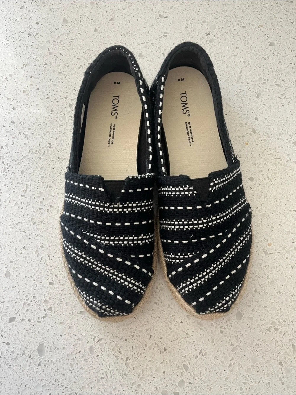 Toms Alpargata Rope Slip On Espadrille Size 8
